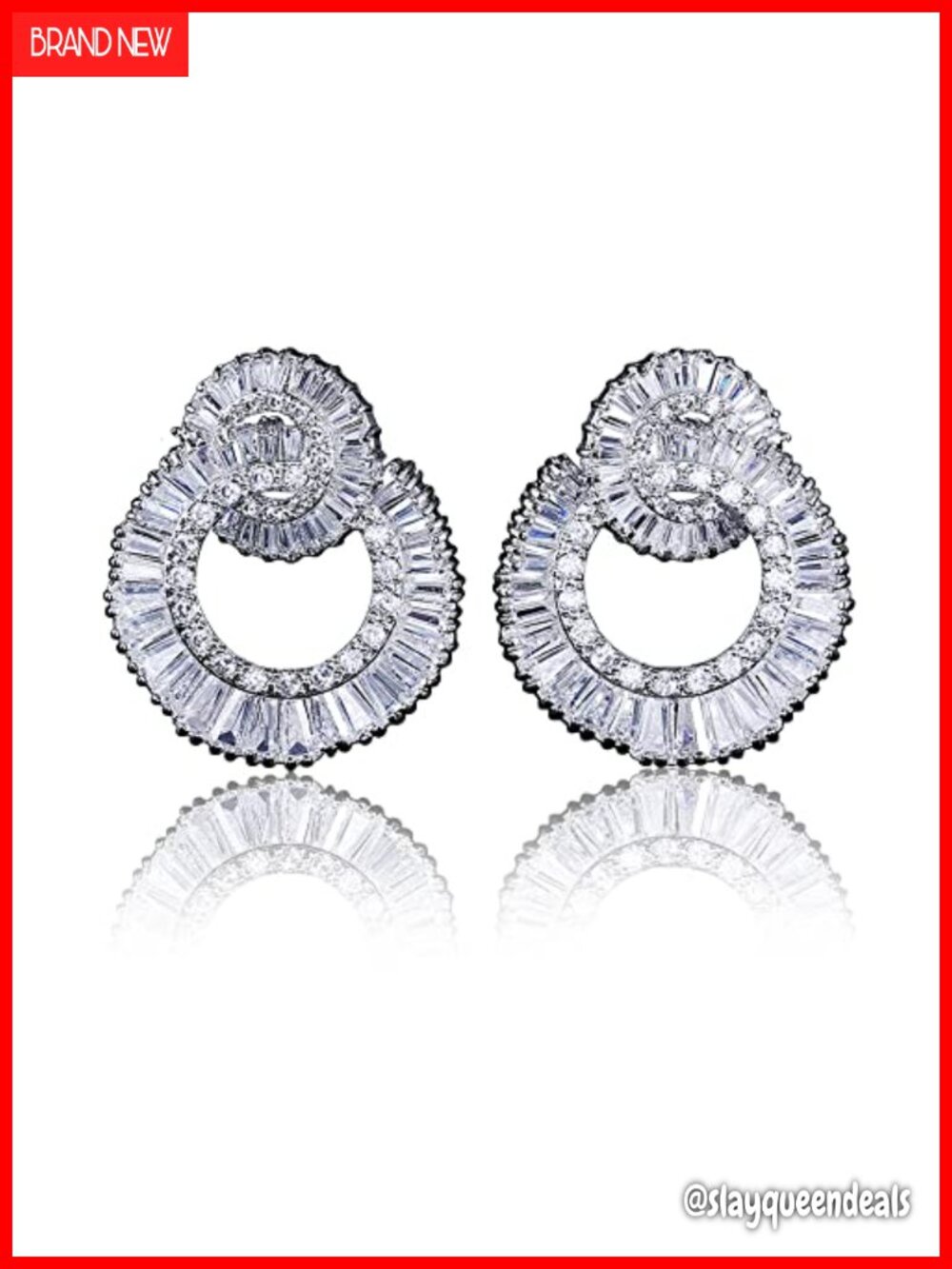 Statement Rhinestone Dangle Drop Earrings Studs Circle Pierced